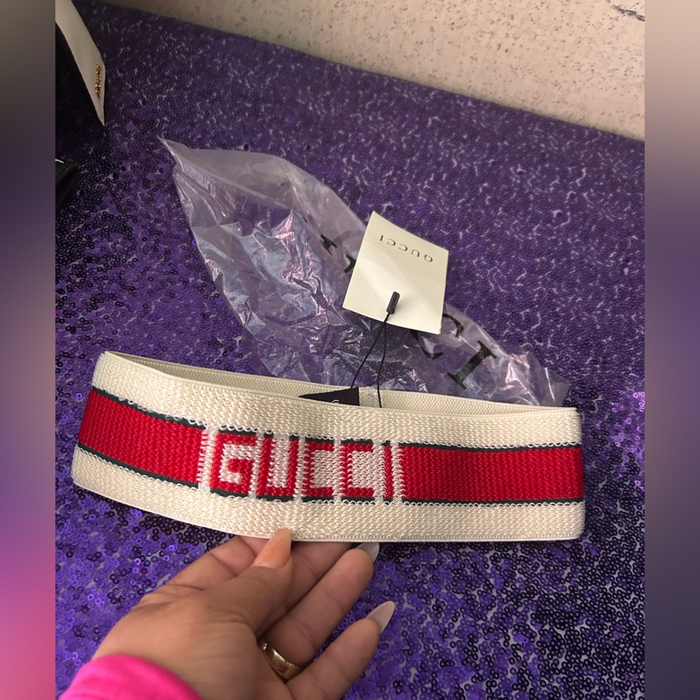 Gucci Red and White Hairband